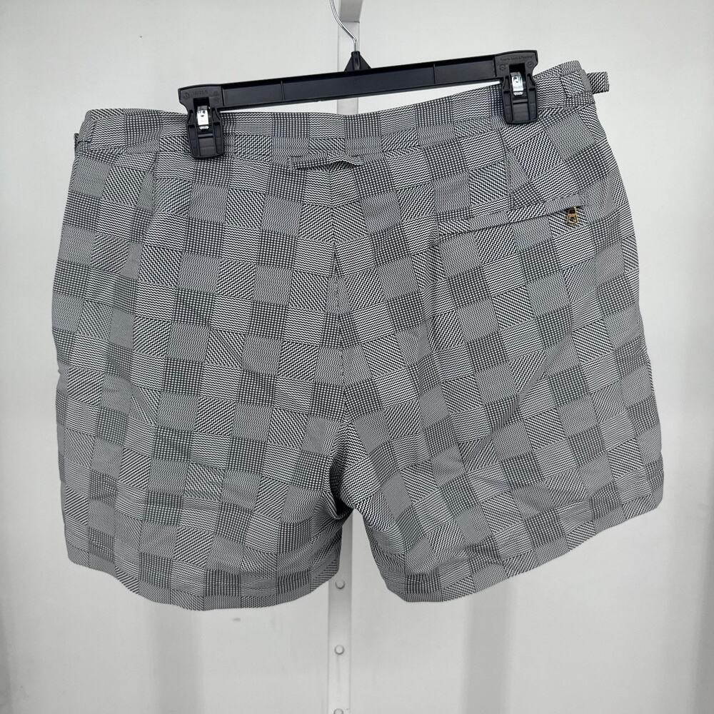 Orlebar Brown 007 Goldfinger Swim Trunks Men 34 Black White Glen Check Beach NWT - Picture 2 of 4